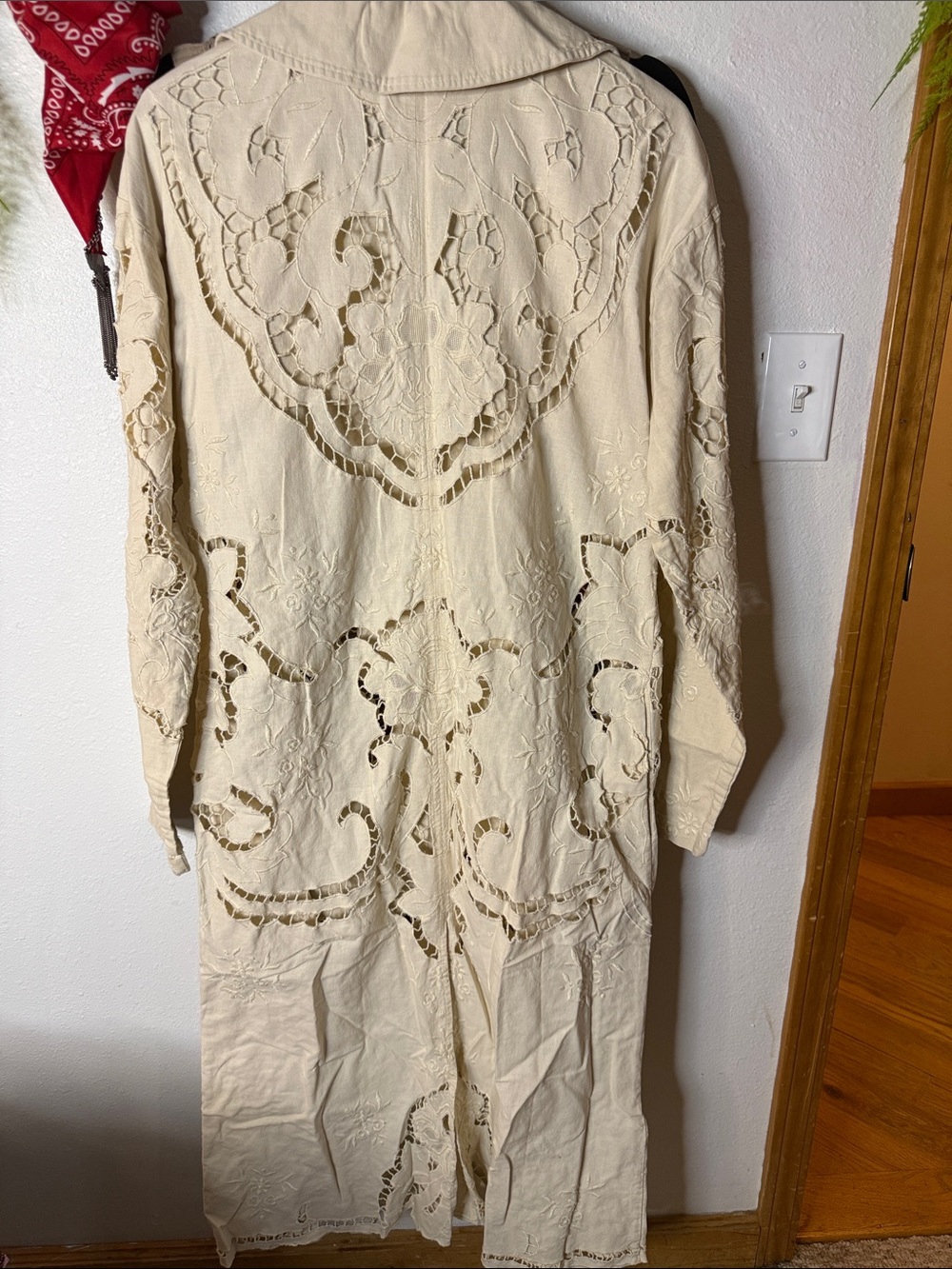 Free People Susanna Eyelet Cream Duster Medium - Picture 4 of 4
